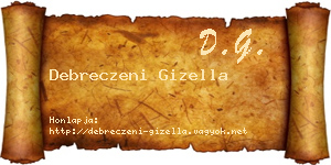 Debreczeni Gizella névjegykártya